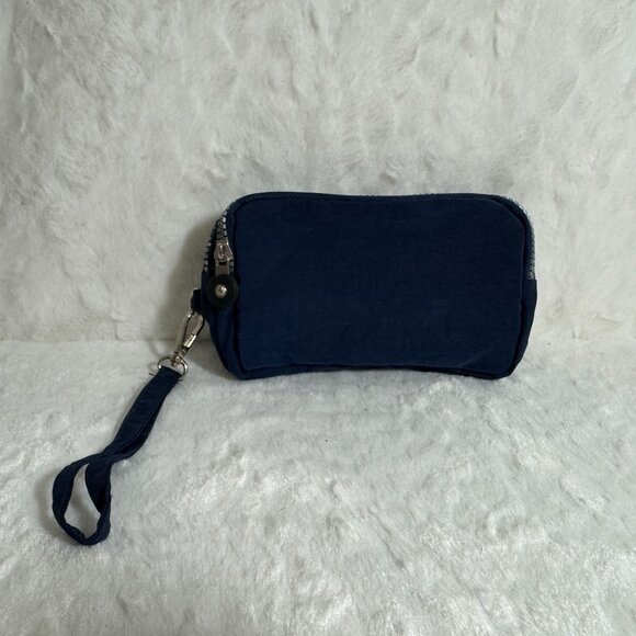 Meetself Navy Bl Wristlet Wallet Makeup Pouch Cosmetic Case Bag Great For Travel - Picture 3 of 7